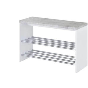 Bank mit Schuhablage | weiß | 81 cm | 55 cm | cm 30,0 |
