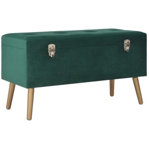 Bank mit Staufach 80 cm Grün Samt