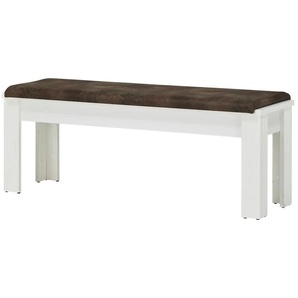 Bank - weiß - Materialmix - 126 cm - 48 cm - cm 41,0 | Möbel Kraft