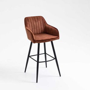 Bar Stühle in Braun und Schwarz Rückenlehne (2er Set)
