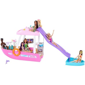 Barbie Puppen Fahrzeug Barbie Traumboot mit Pool und Rutsche inkl. Barbie Zubehör