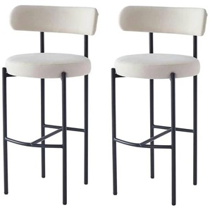 Barhocker 2er-Set - beige - Materialmix - 47 cm - 103 cm | Möbel Kraft