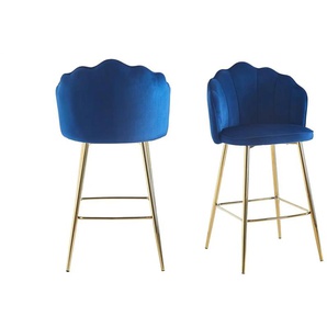 Barhocker 2er-Set - blau - Materialmix - 52 cm - 100 cm | Möbel Kraft