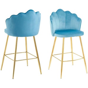 Barhocker 2er-Set - blau - Materialmix - 52 cm - 100 cm | Möbel Kraft
