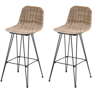 Barhocker 2er-Set - braun - Materialmix - 39 cm - 92,5 cm | Möbel Kraft
