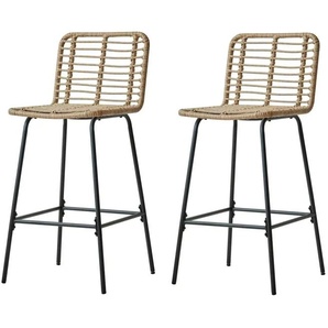Barhocker 2er-Set - braun - Materialmix - 47,5 cm - 103 cm | Möbel Kraft