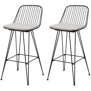 Barhocker 2er-Set - grau - Materialmix - 41 cm - 90 cm | Möbel Kraft