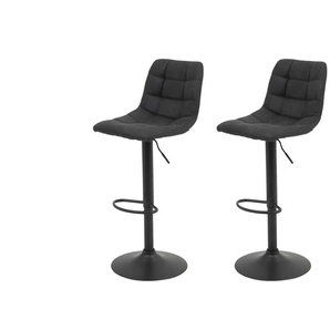 Barhocker 2er-Set - grau - Materialmix - 44 cm - 91 cm | Möbel Kraft