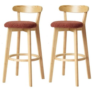 Barhocker 2er-Set - rot - Materialmix - 38 cm - 91 cm | Möbel Kraft