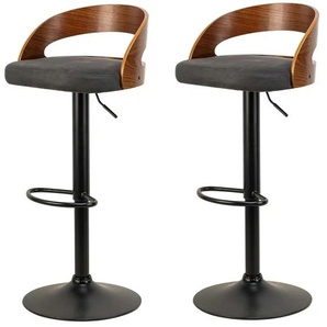 Barhocker 2er-Set - schwarz - Materialmix - 46 cm - 101 cm | Möbel Kraft