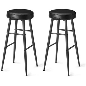 Barhocker 2er-Set - schwarz - Materialmix - 51,6 cm - 76,2 cm | Möbel Kraft