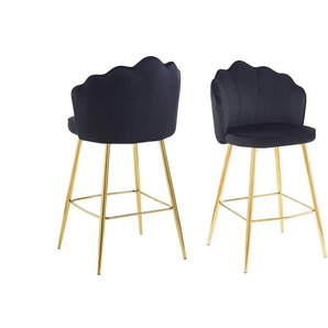 Barhocker 2er-Set - schwarz - Materialmix - 52 cm - 100 cm | Möbel Kraft