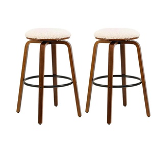 Barhocker 2er-Set - weiß - Materialmix - 40 cm - 70 cm | Möbel Kraft