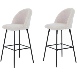 Barhocker 2er-Set - weiß - Materialmix - 45 cm - 99 cm | Möbel Kraft
