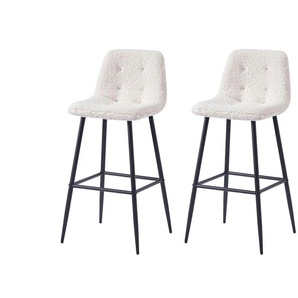 Barhocker 2er-Set - weiß - Materialmix - 46,5 cm - 102 cm | Möbel Kraft