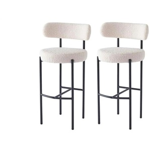 Barhocker 2er-Set - weiß - Materialmix - 47 cm - 103 cm | Möbel Kraft