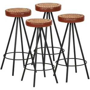 Barhocker 4 Stk. Echtleder