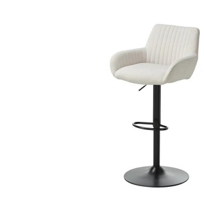 Barhocker aus Velours mit Drehfunktion - creme - Materialmix - 57 cm - 112 cm - cm 55,0 | Möbel Kraft