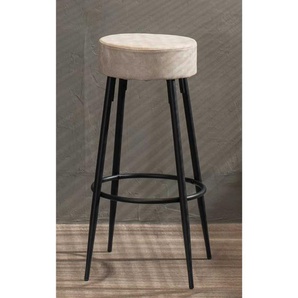 Barhocker in Beige und Schwarz modern (2er Set)