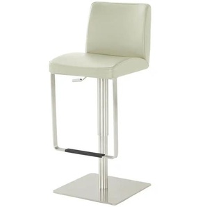 Barhocker Leder - weiß - Materialmix - 39 cm - cm 36,0 | Möbel Kraft