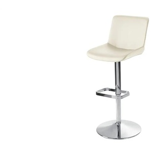 Barhocker Leder - weiß - Materialmix - 44 cm - cm 38,0 | Möbel Kraft