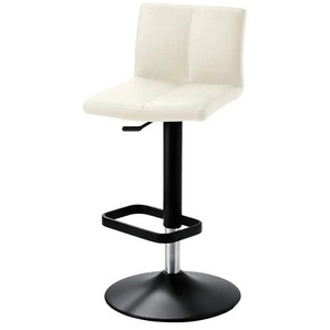 Barhocker Leder - weiß - Materialmix - 44 cm - cm 38,0 | Möbel Kraft