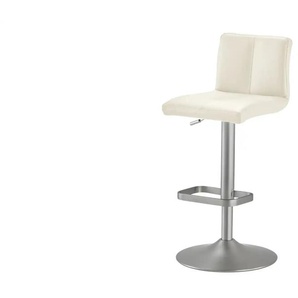 Barhocker Leder - weiß - Materialmix - 44 cm - cm 38,0 | Möbel Kraft
