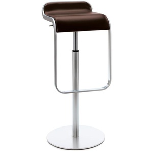 Barhocker Lem Lapalma Sitz Leder dunkelbraun, Designer Shin, Tomoko Azumi, 74-87x37x42 cm