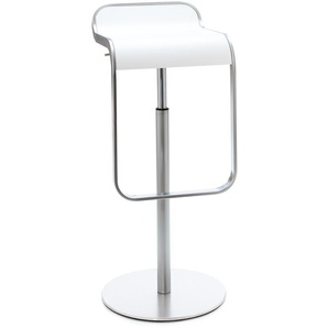 Barhocker Lem Lapalma Sitz weiß lackiert, Designer Shin, Tomoko Azumi, 74-87x37x42 cm