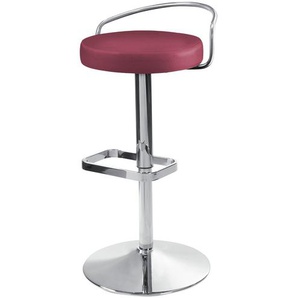Barhocker mit Rückenbügel  Leder MyDivo ¦ rot ¦ Maße (cm): B: 44 T: 46.0