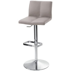 Barhocker  Leder MyTina ¦ grau ¦ Maße (cm): B: 44 T: 38.0