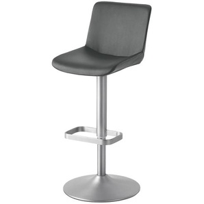 Barhocker  Leder MyTina ¦ grau ¦ Maße (cm): B: 44 T: 38.0