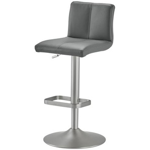 Barhocker  Leder MyTina ¦ grau ¦ Maße (cm): B: 44 T: 38.0