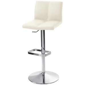 Barhocker  Leder MyTina ¦ weiß ¦ Maße (cm): B: 44 T: 38.0
