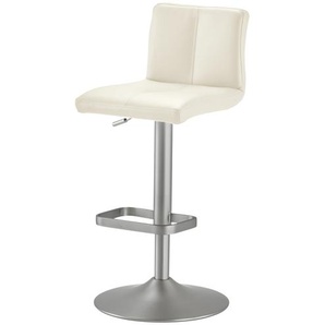 Barhocker Leder MyTina ¦ weiß ¦ Maße (cm): B: 44 T: 38.0