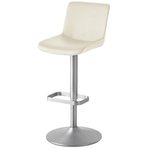 Barhocker  Leder MyTina ¦ weiß ¦ Maße (cm): B: 44 T: 38.0