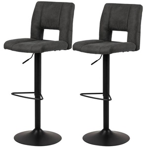 Barhocker Silvis (2er-Set) 42 x 115 x 52cm Anthrazit