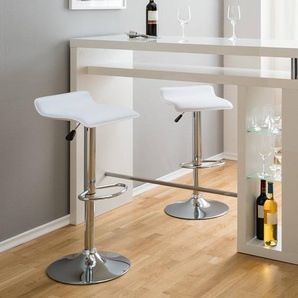 Barhocker Soraia (2er-Set) 38 x 63 x 39cm Weiß / Chrom