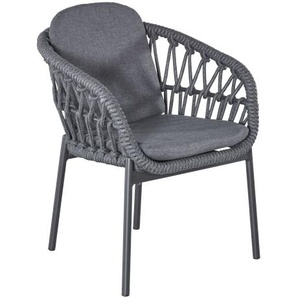 BARI Gartenstuhl, Rope 12mm dunkelgrau, Gestell Alu anthrazit