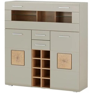 Barschrank - grau - Materialmix - 120 cm - 129 cm - cm 37,0 | Möbel Kraft