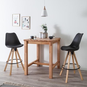 Barstuhl Kunststoffschale 49 x 112 x 55cm 2er Set Schwarz