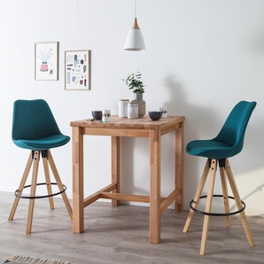Barstuhl 49 x 112 x 55cm 4er Set Webstoff Cors: Petrol