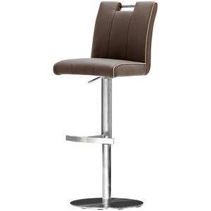 Barhocker Leder Anna ¦ braun ¦ Maße (cm): B: 42 H: 87 T: 51.0