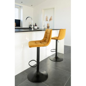 Barstuhl Bazian (2er-Set) 43 x 88 x 43cm Senfgelb