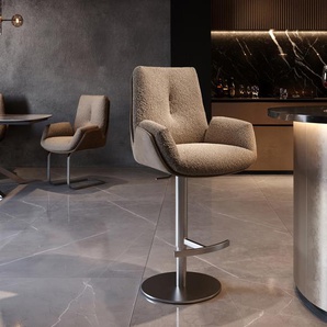 Barstuhl Clea-Flex Materialmix Schlamm Drehfuß höhenverstellbar Edelstahl drehbar, Barstühle