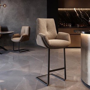 Barstuhl Clea-Flex Materialmix Schlamm Freischwinger Flach Metall, Barstühle