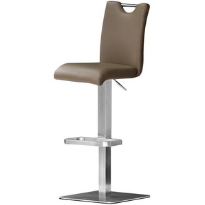 Barstuhl Ed 42 x 92 x 51cm Cappuccino Eckig Echtleder