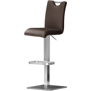 Barstuhl Ed 42 x 92 x 51cm Braun Eckig Echtleder