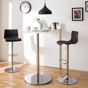 Barstuhl Falkland 39 x 81 x 44cm 2er Set Schwarz Chrom glänzend
