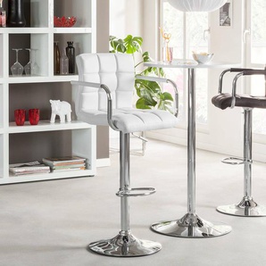 Barstuhl Fitzgerald 53 x 96 x 49cm 2er Set Weiß / Chrom